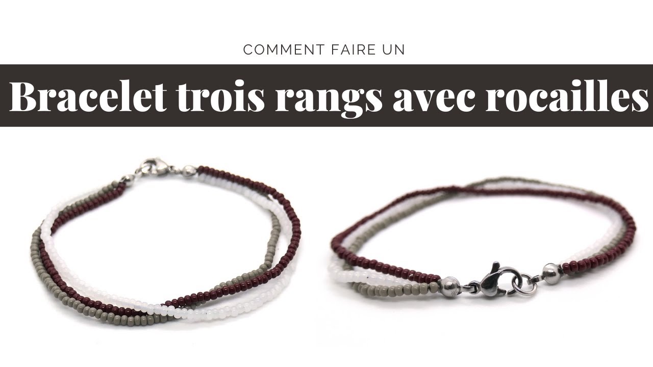 Bracelet trois rangs avec des rocailles | Perles et Cr&eacute;ations