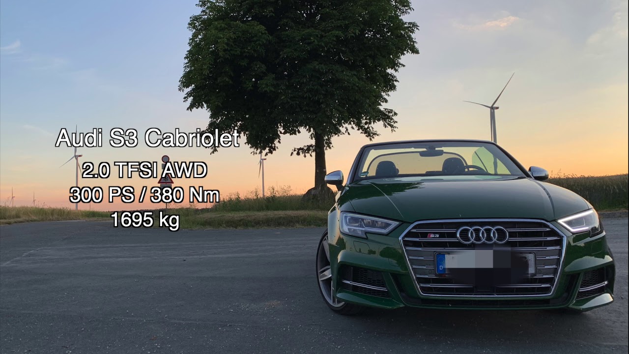 2020 Audi S3 Cabriolet Acceleration and Top Speed (240 kmh+)