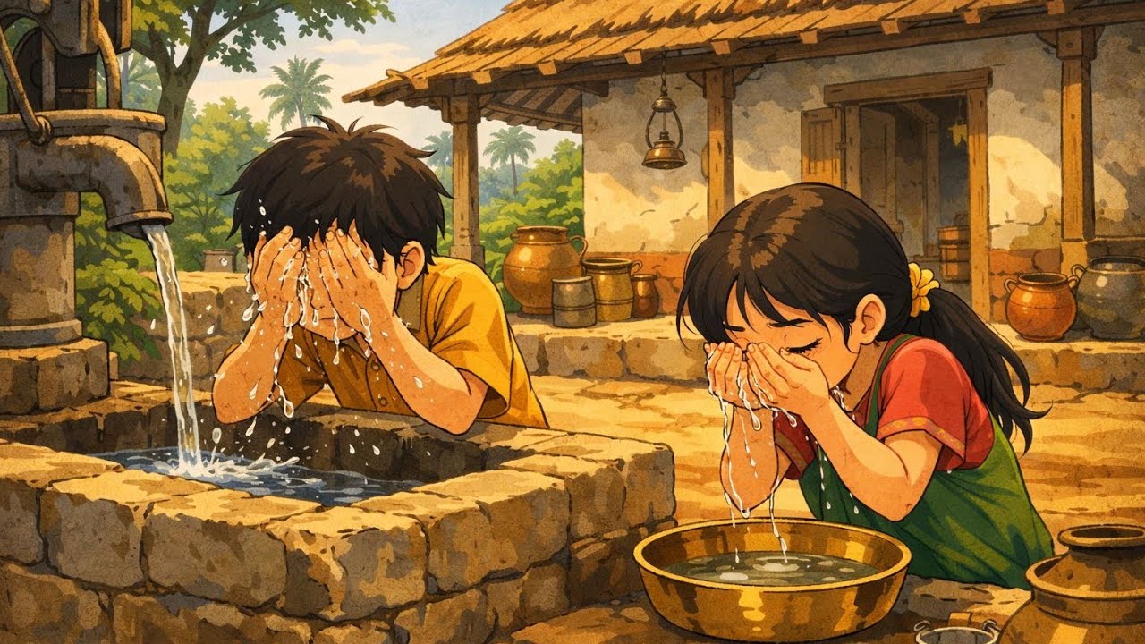 Simple moment of village life | ghibli -inspired art