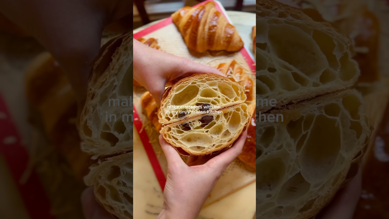 Let&rsquo;s make croissants in my tiny Parisian kitchen 🧈🥐 #paris #baking #chef #kitchen #croissant