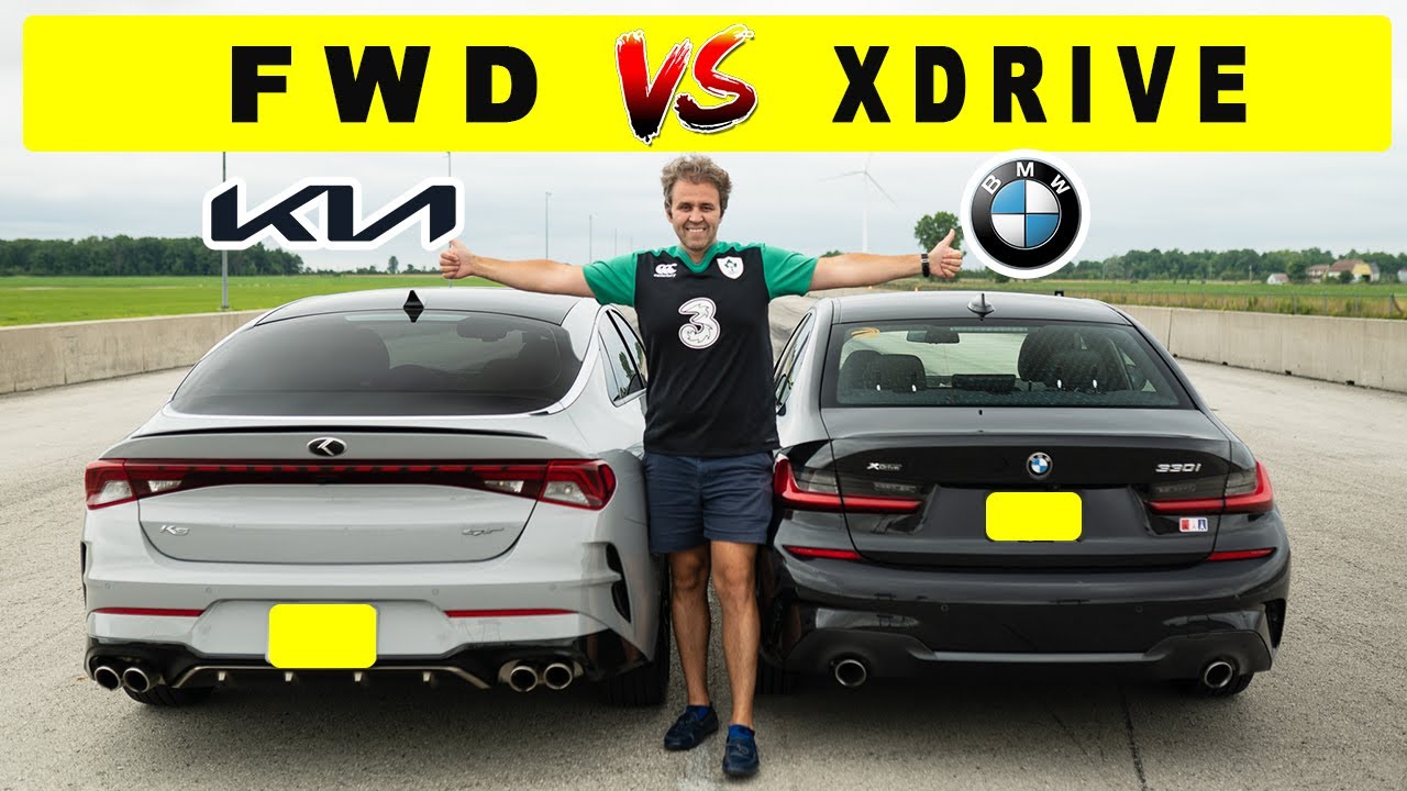 2021 BMW 330i Xdrive against Kia K5 GT, the unusual match! Drag and roll race.