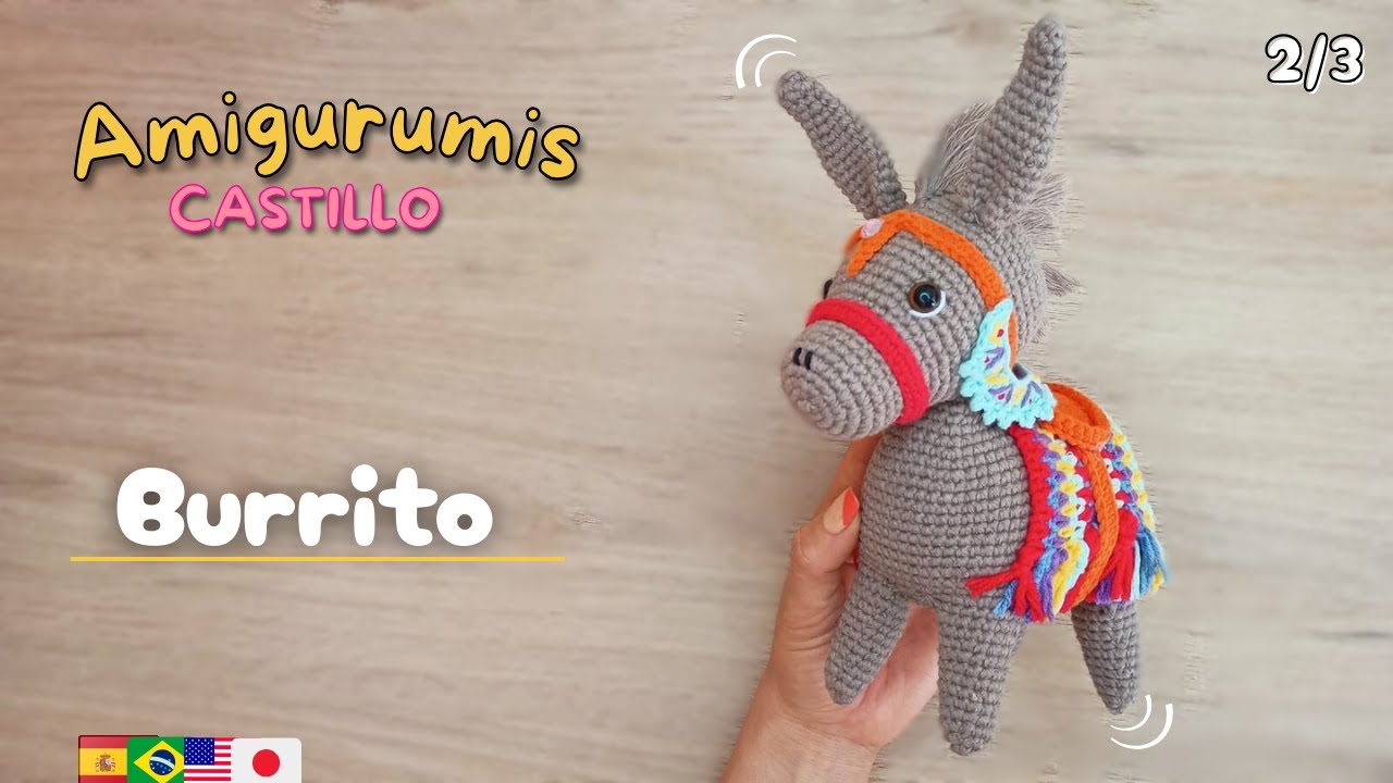 Burrito Pesebre Tutorial #2 / Orejas-Cola-Riendas-Silla / Paso a Paso / Amigurumis Castillo