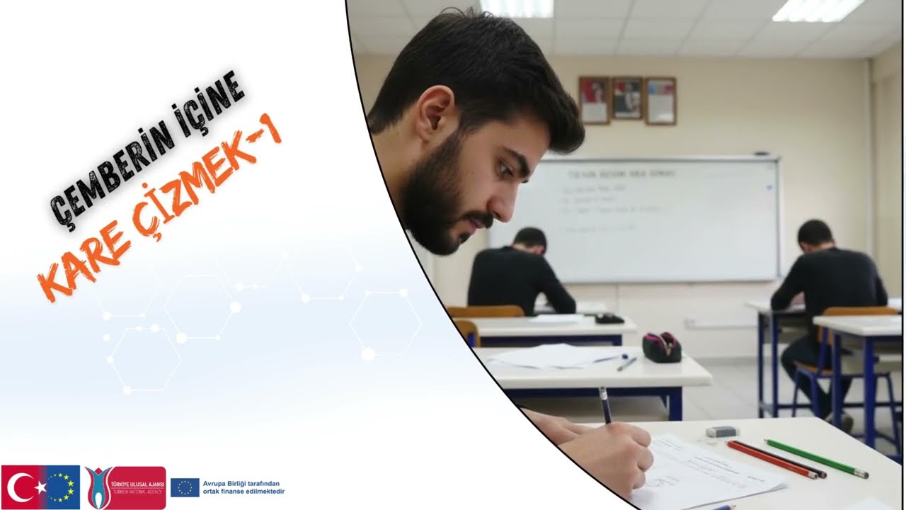 10-Çember İçine Kare Çizmek – Yöntem 1
