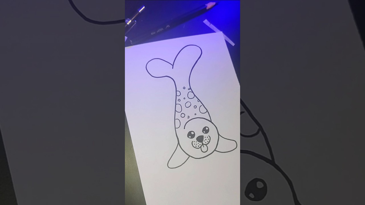 COMO DESENHAR UMA FOCA? MUITO F&Aacute;CIL E R&Aacute;PIDO #shorts