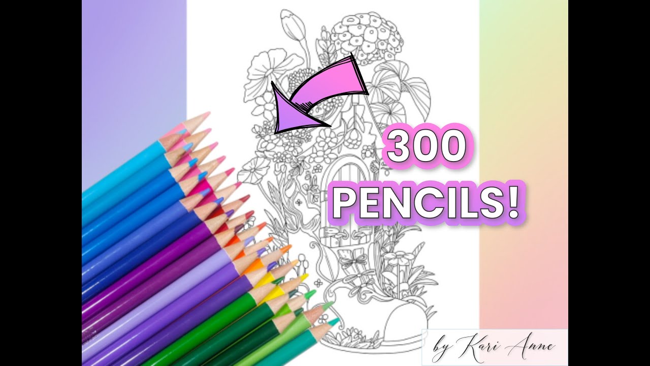 Using ALL 300 KALOUR COLORED PENCILS on a SINGLE COLORING PAGE!!?! #art #arttherapy
