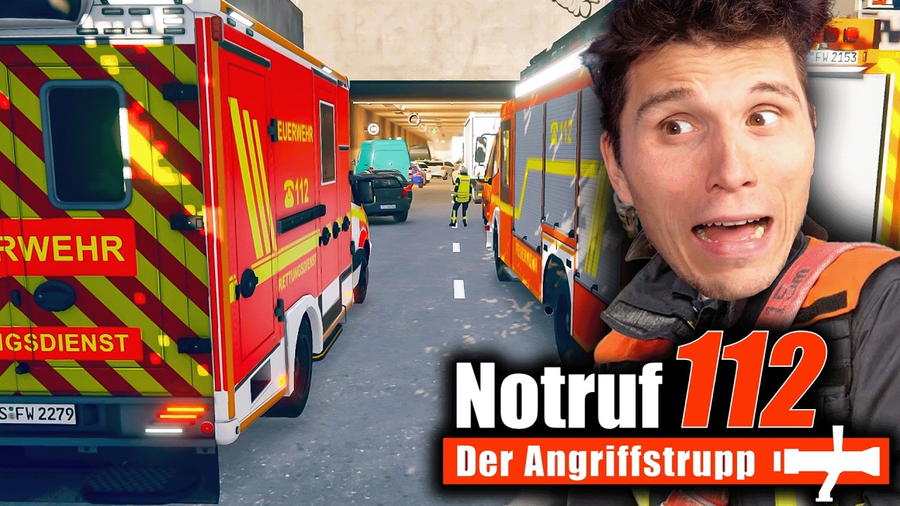 Auto brennt im TUNNEL | Notruf 112 Angriffstrupp
