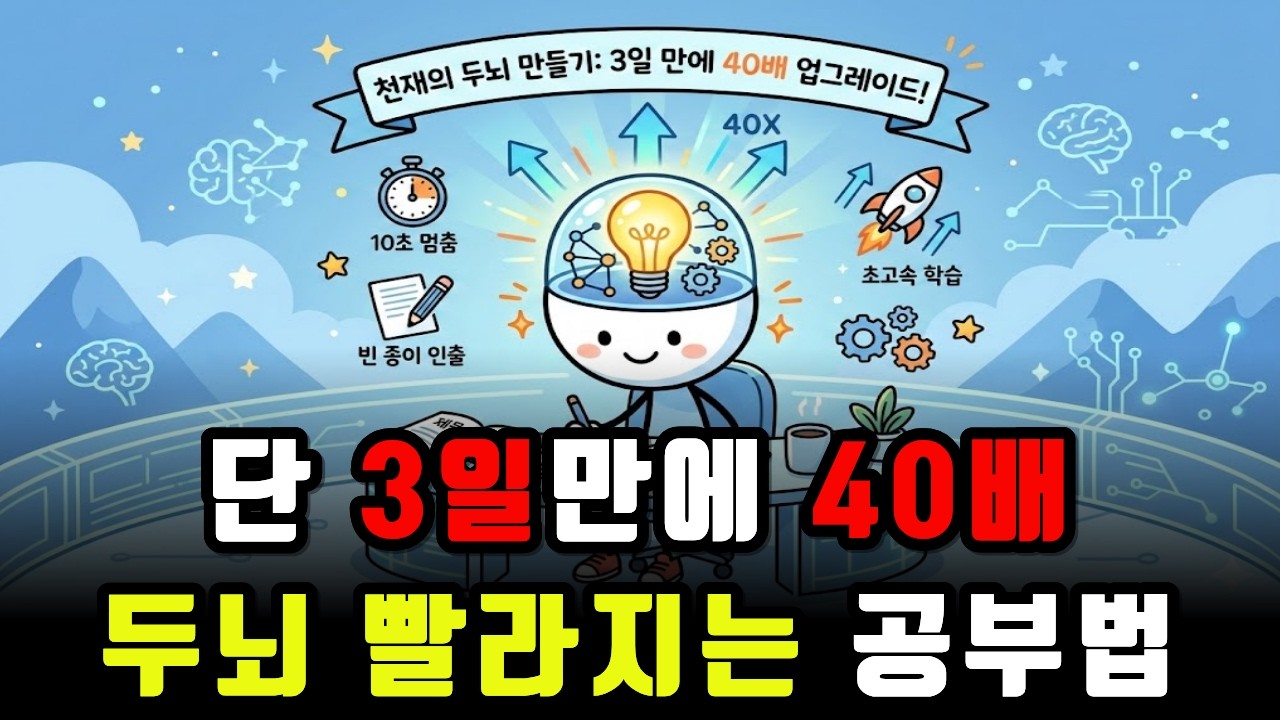 ”천재두뇌 만드는법“ 3일 만에 기억력을 40배 높이는 뇌과학 공부법
