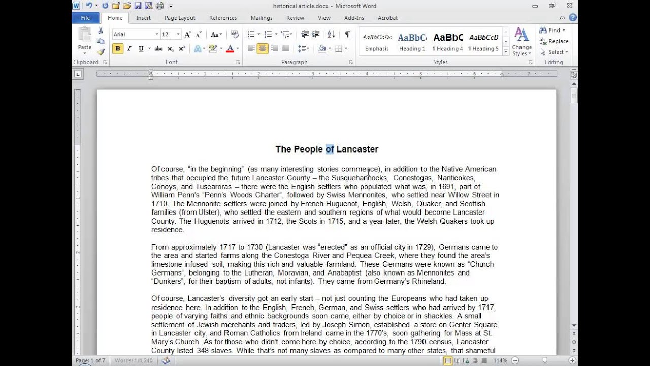 Formatting Word Text with Keyboard Shortcuts