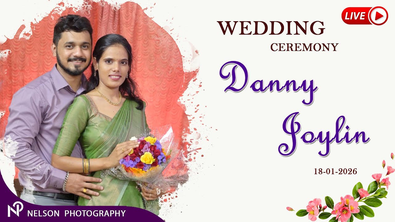 DANNY - JOYLIN,  Wedding Ceremony Watch LIVE by #NelsonPhotographyMangalore