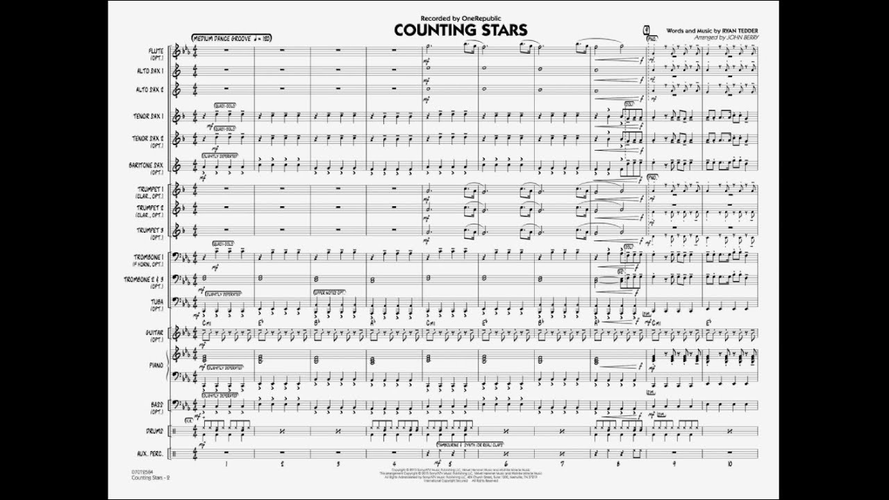 Counting Stars by Ryan Tedder/arr. John Berry