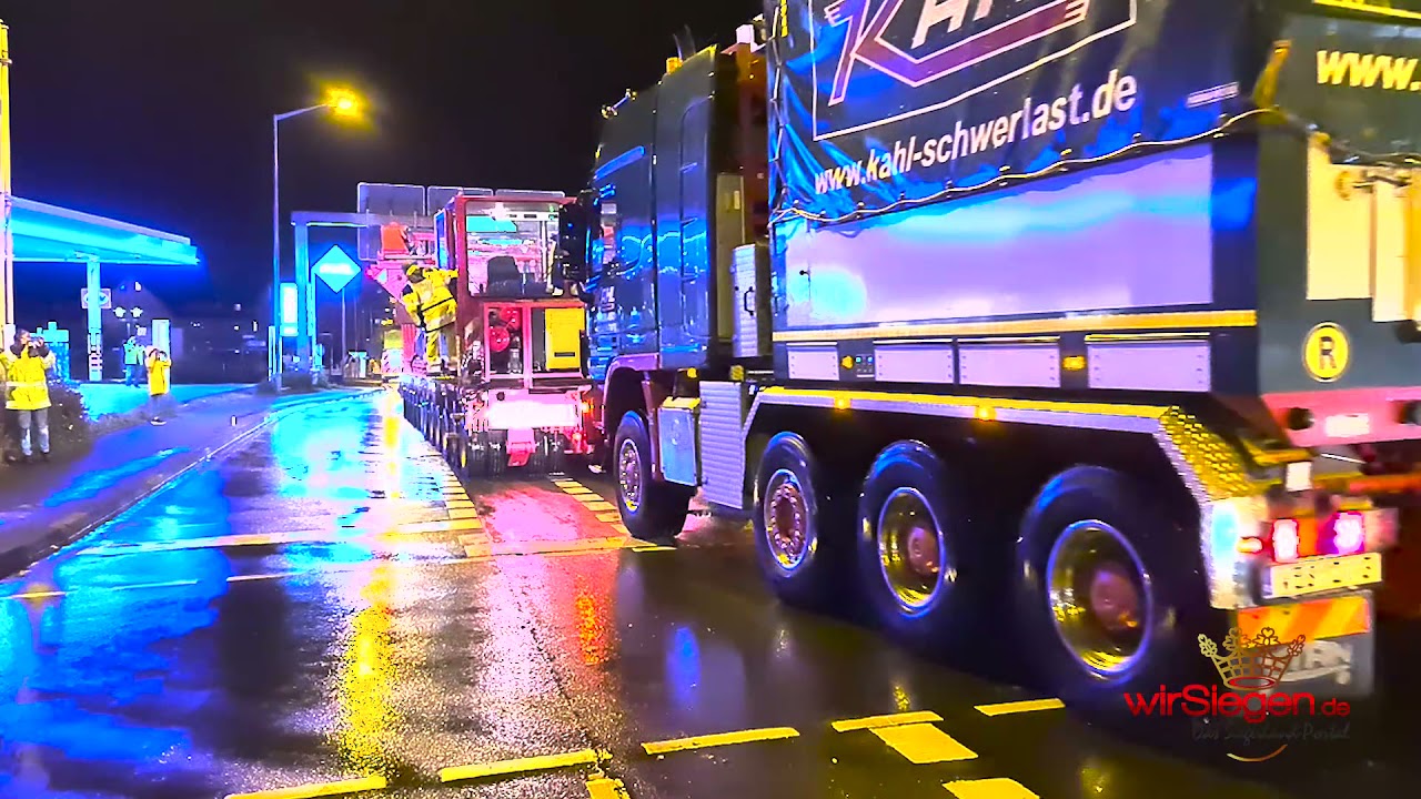 Video: 500 Tonnen Schwertransport rollt durch NRW