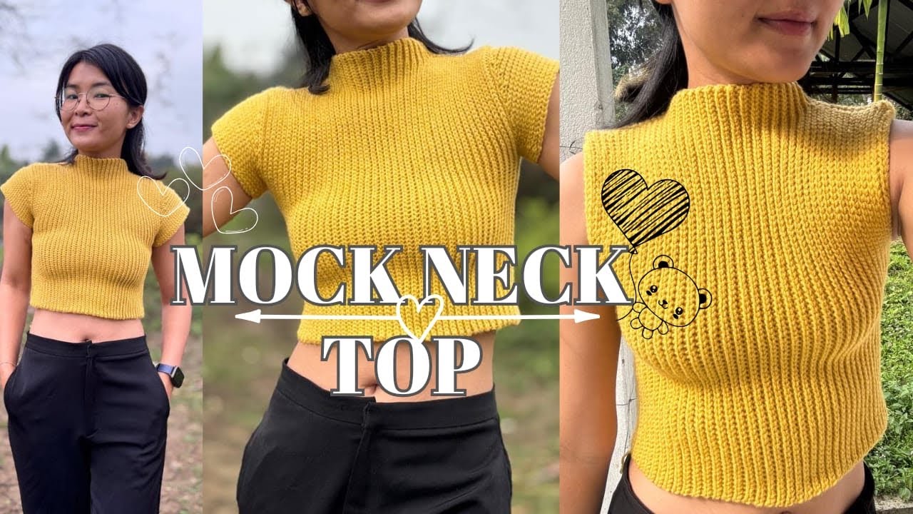 Crochet Mock Neck Top Tutorial #crochetwithpia #tutorial