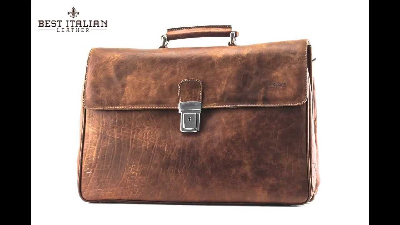 Best Italian Leather Arezzo New World Leather Briefcase in Color Brown item number OL-0740-26BN