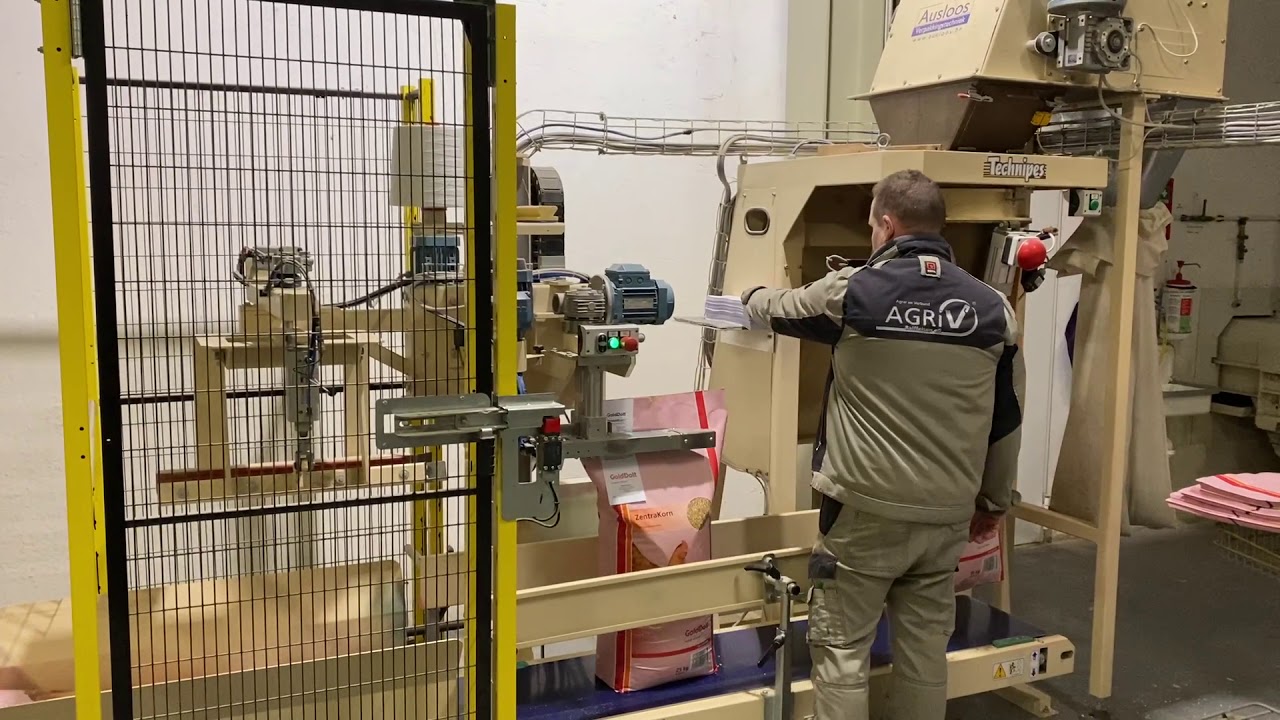Ausloos semi automatic line for openmouth bags