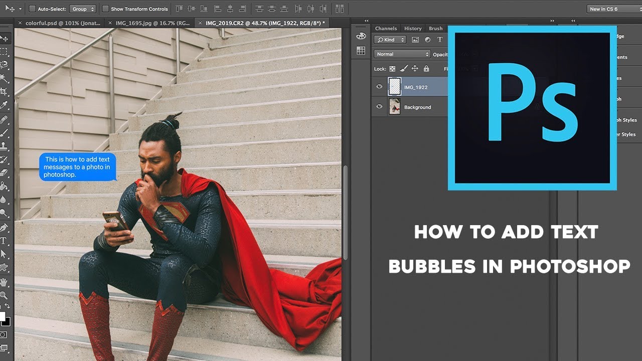 How to add text message bubbles in photoshop