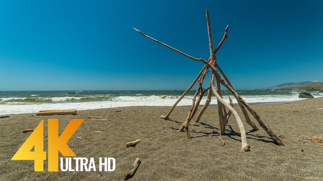 4K UHD okeāna skats un viļņi - 2 stundas Klusā okeāna skaņas