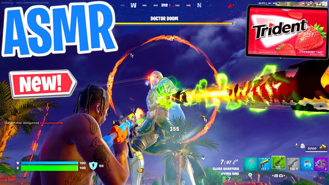 ASMR Gaming 😴 Fortnite Doctor Doom Event Battle! Gum Chewing 🎮🎧 Controller Sounds + Whispering 💤