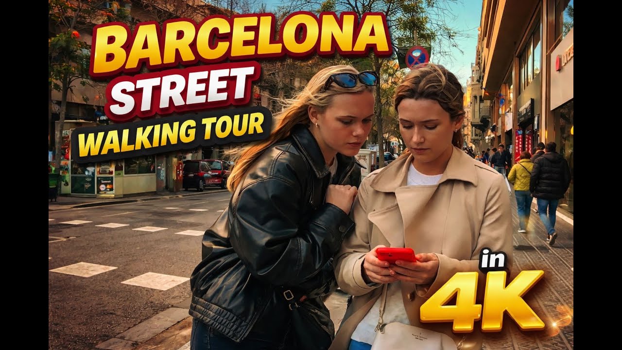 Barcelona street walking tour in 4K #walkingtour #barcelona