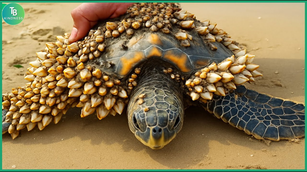 Animals That Asked People for Help! Helping Sea Turtles Remove Barnacles #27