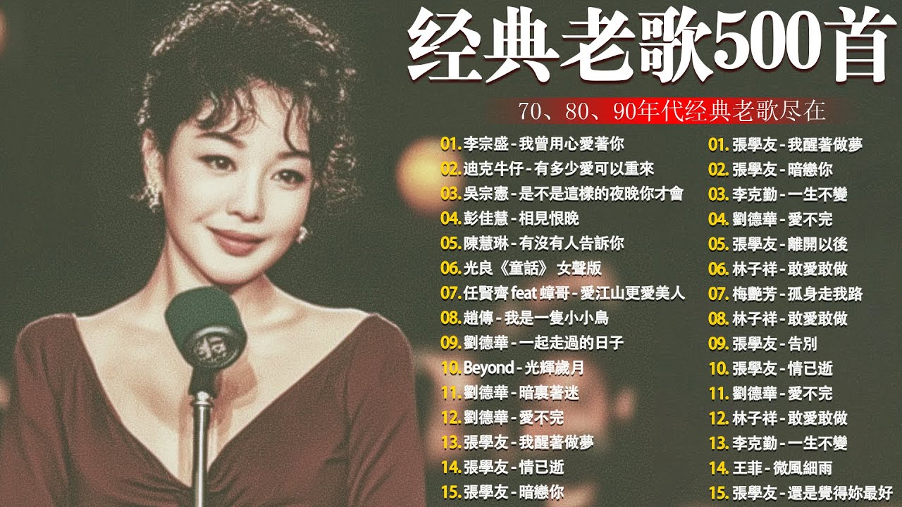 80、90年代经典老歌尽在 经典老歌500首 || 一人一首成名曲 🤞🤞 我曾用心爱过你/雨蝶/容易受伤的女人/选择/黄昏/我是真的爱上你