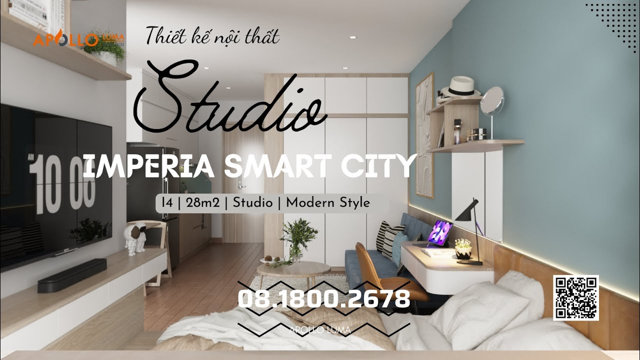 Thiết kế nội thất căn hộ Studio t&ograve;a I4 Imeperia Smart City