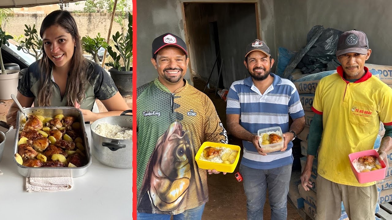 Dia de cozinhar para a obra almoço e lanche para as trabalhadores !