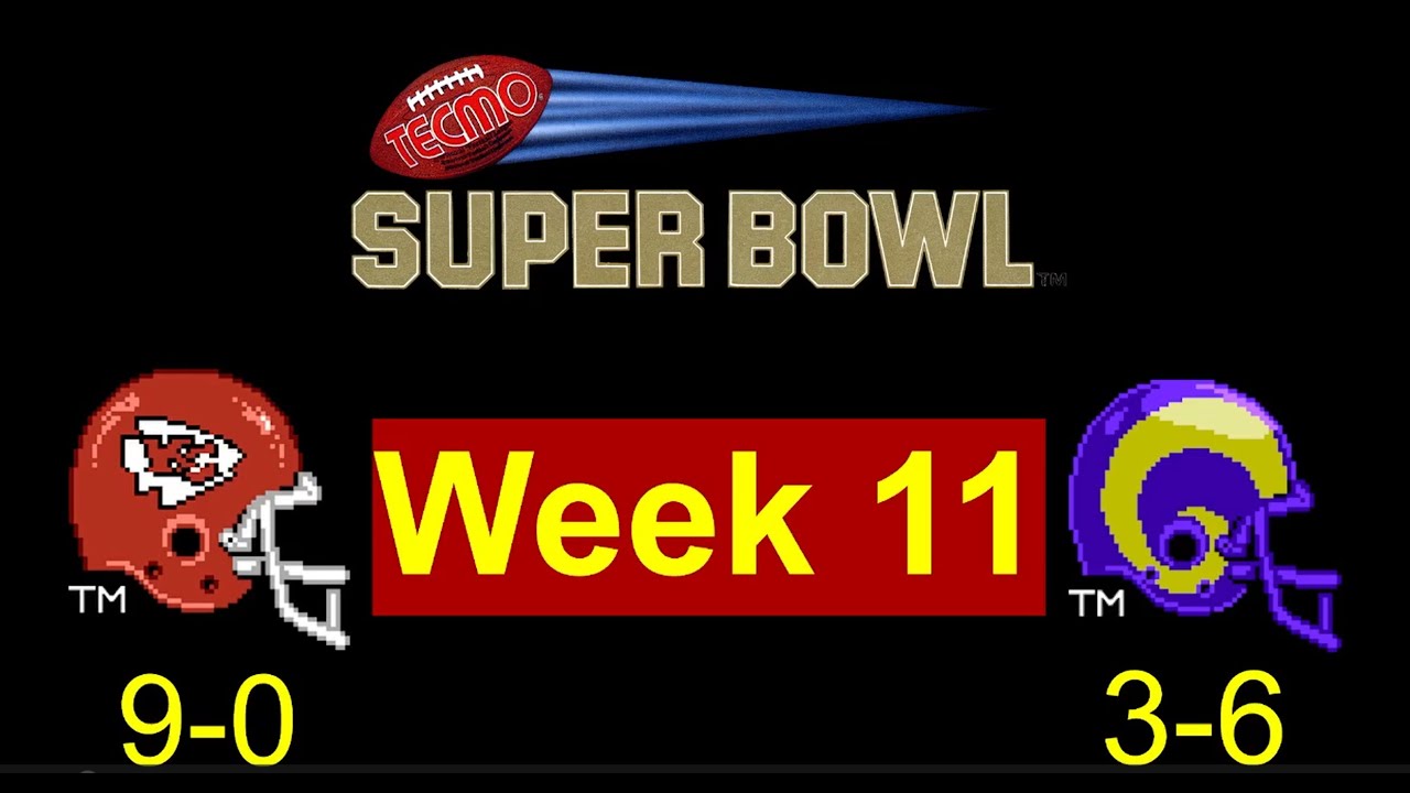 Tecmo Super Bowl (NES): Kansas City Chiefs против Los Angeles Rams, 11-я неделя.