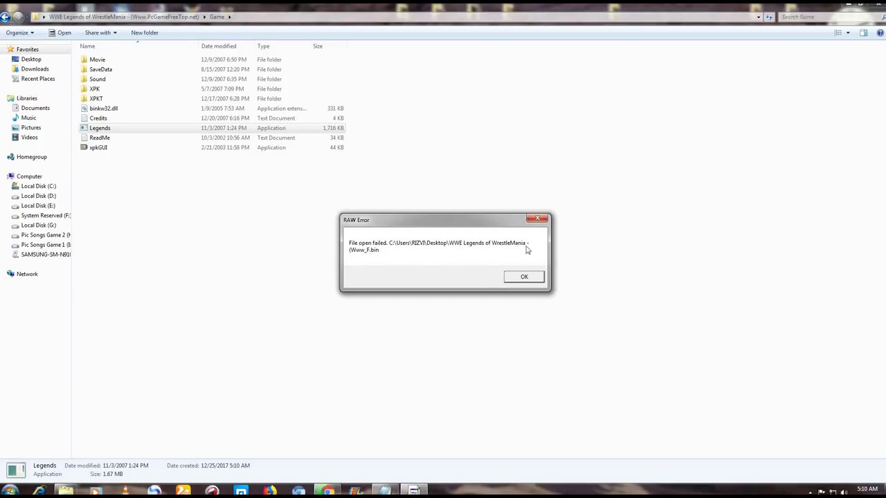 WWE Legends Of Wrestlermania WWW_f.bin Error (How to Fix)