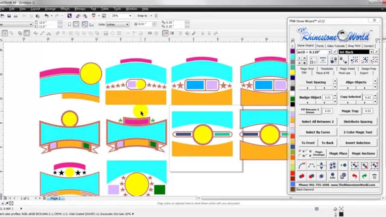 How to use TRW Magic Templates for creating Custom Shirts in CorelDRAW and the TRW Stone Wizard
