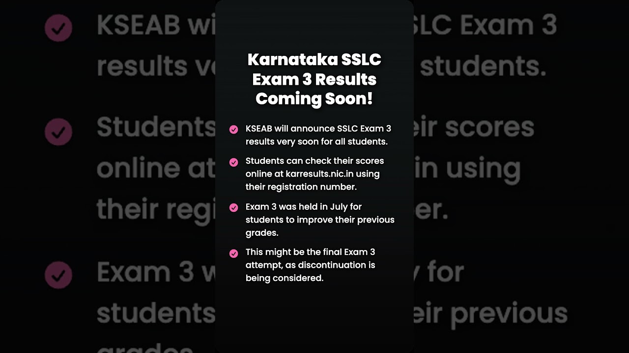 Karnataka SSLC Exam 3 Results 2025: Check Now!