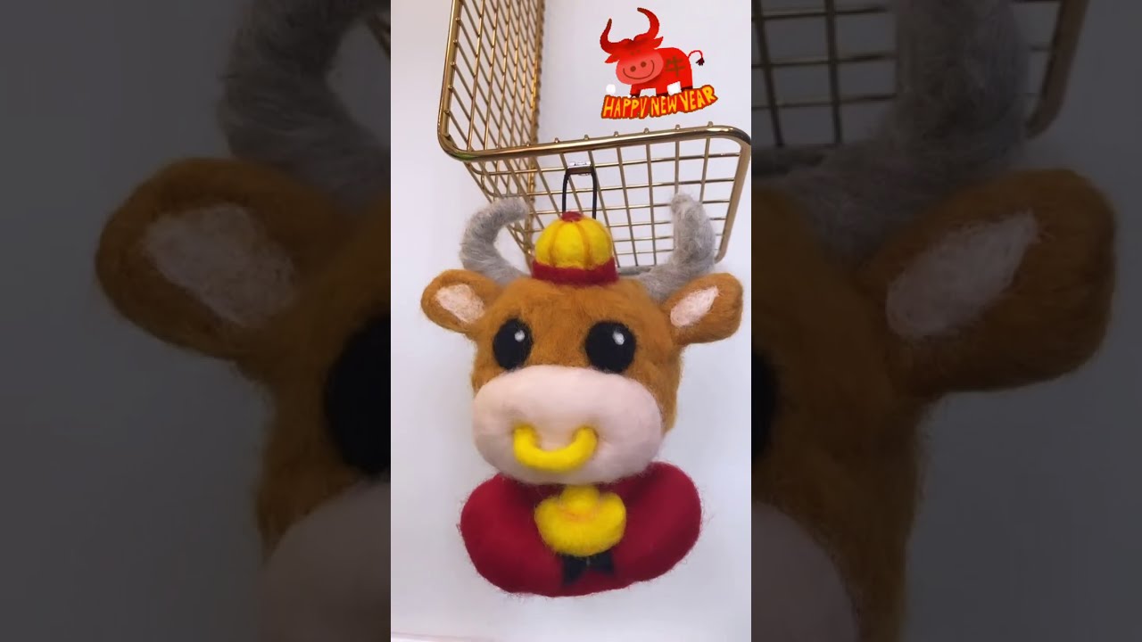 Happy Lunar New Year of Ox - 3D Wool Charm