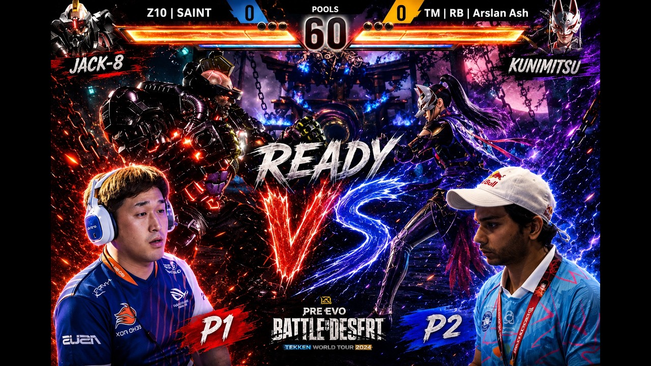 T8 S3 ▰ Arslan Ash (Kunimitsu) Vs Saint (Jack-8) ▰ Pre EVO Battle in the Desert - Pools
