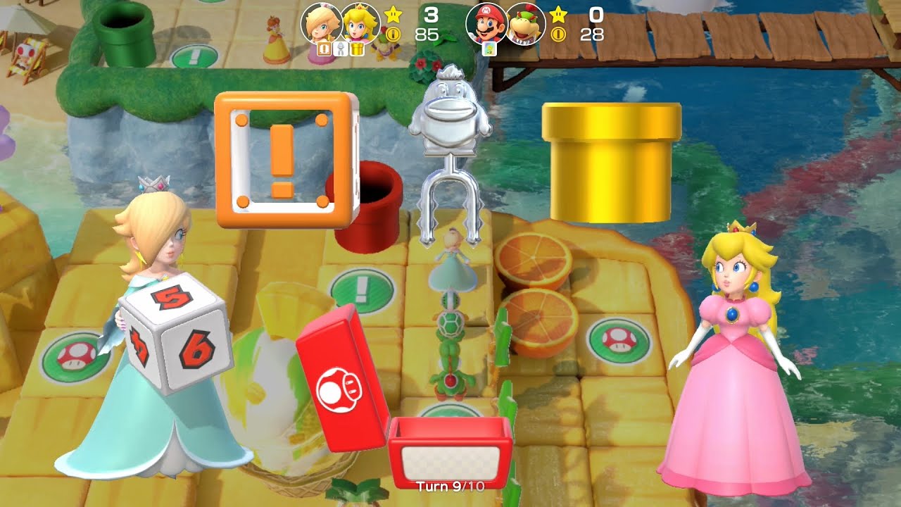 Super Mario Party Partner Party #1051 Watermelon Walkabout Rosalina & Peach vs Mario & Bowser Jr