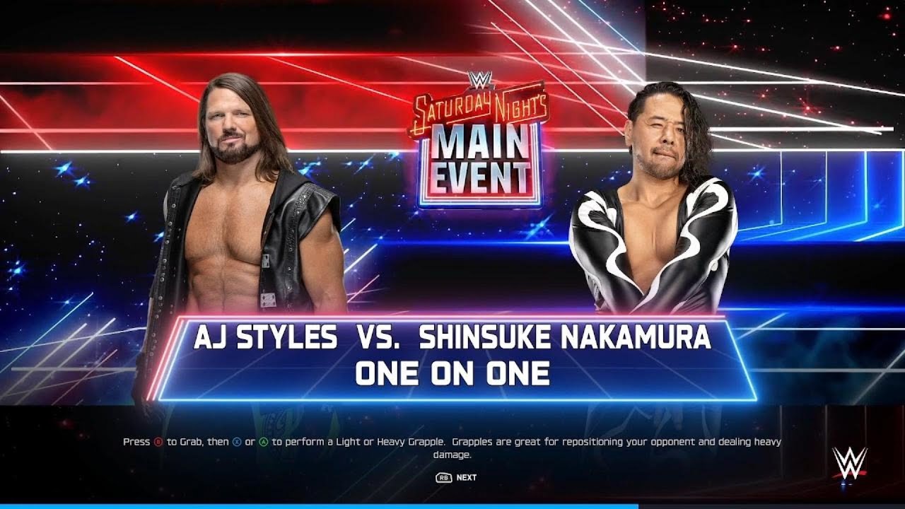 WWE 2K25 AJ Style vs Shinsuke Nakamura | Saturday Night Main Event 2026