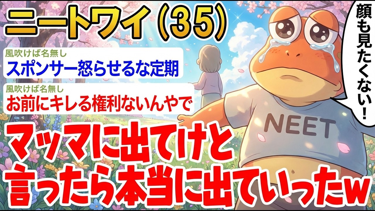【アホの殿堂】「マッマにキレて出てけ！って言ったら本当に出ていったw」→結果wwww   【2ch爆笑スレ】