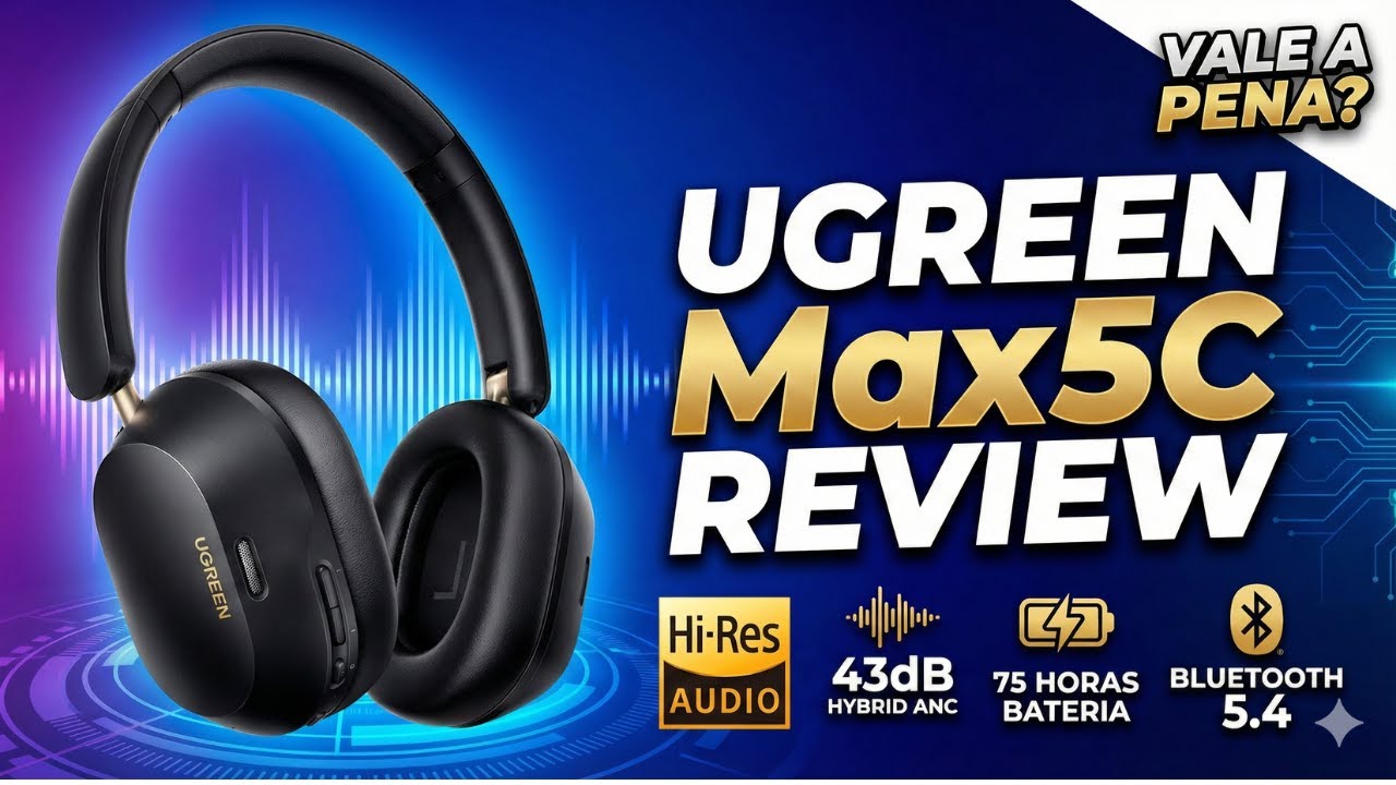 UGREEN Max5C VALE A PENA em 2026 ? 🔥 Fone Bluetooth Hi-Fi com ANC 43dB e 75h de Bateria 😱!