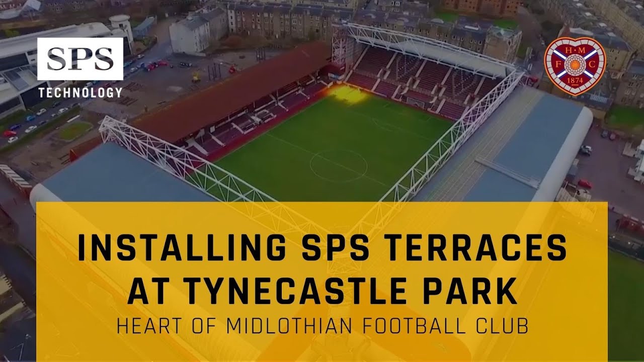 Tynecastle Park Stadium Construction: Installing SPS Stadia + Arenas System terraces at Hearts FC