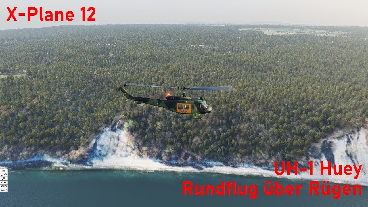 X-Plane 12: Rundflug über Rügen im UH-1 Huey