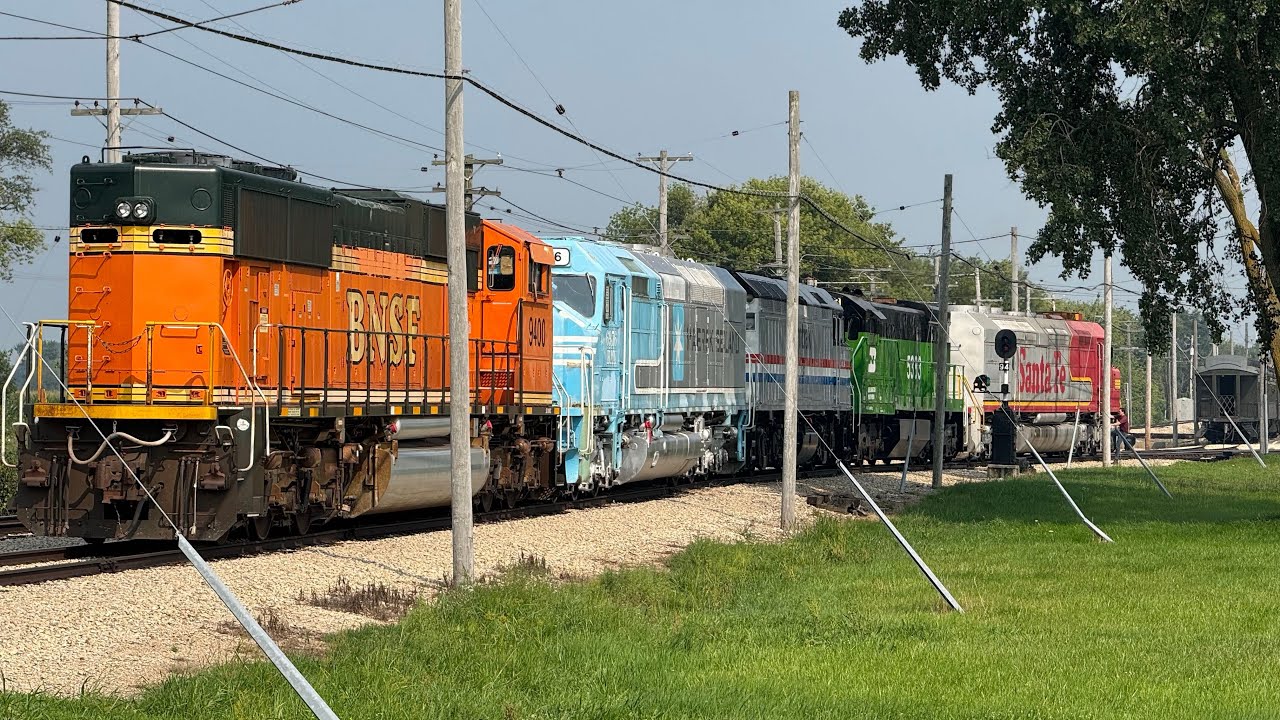IRMX 231 (Amtrak OLS F40), IRMX 6976 (Maersk Sealand), BNSF 9400’s Arrival Into IRM!! (7/31/25)
