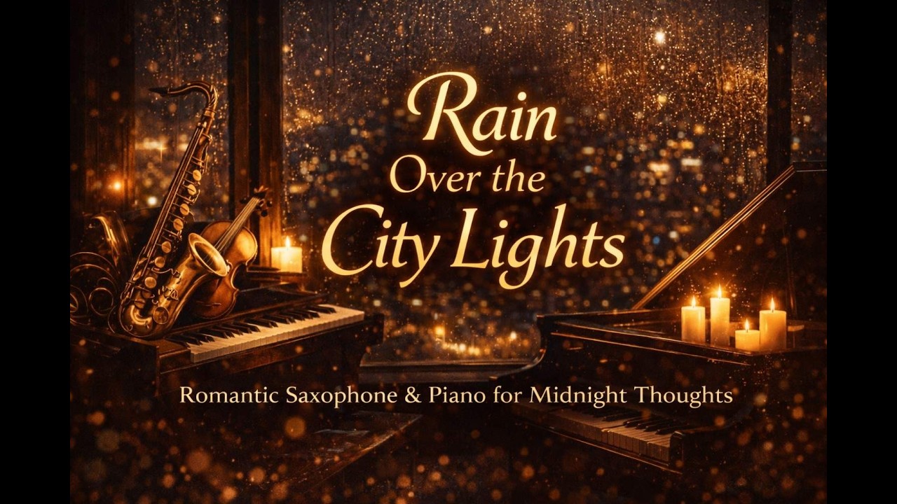 Rain Over the City Lights | Romantic Saxophone & Piano for Midnight Thoughts