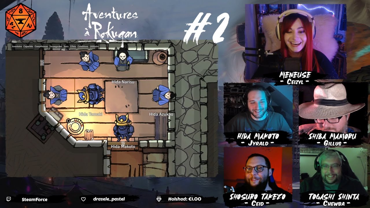 #jdr  @FoundryVTT  Aventures &agrave; Rokugan  @GillusZG   @JyraldYT   @mathem_tv  & Ceid #2