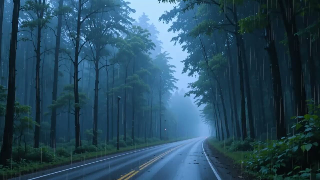 Dear, Please park the car and hear the rains sound at the forest road...| #nature #calm #rain
