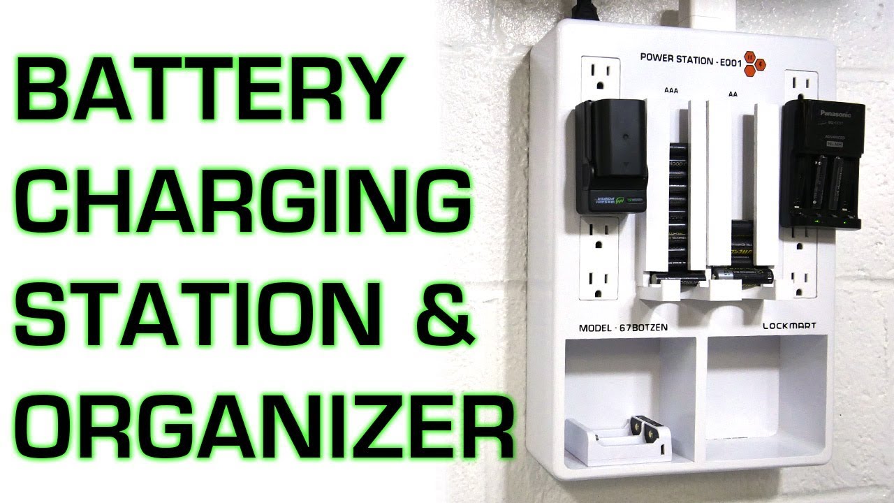 Battery Storage Organizer: Camera and Mobile device Charger Station