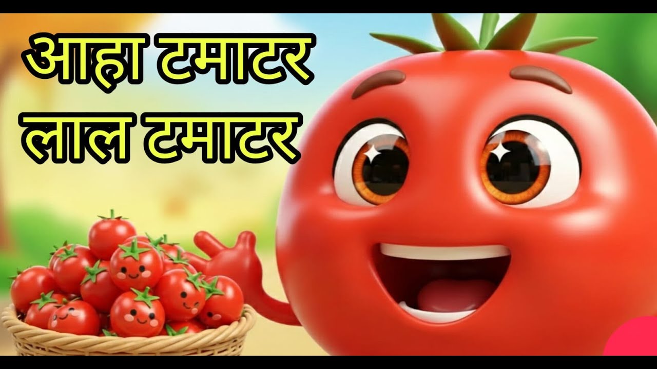 आहा टमाटर 🍅 | Aaha Tamatar Rhyme | हिंदी kids Rhymes for Kids