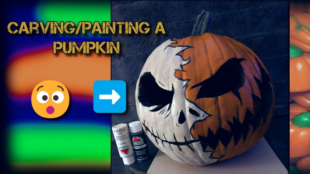 Carving THEN Painting a Jack Skellington Pumpkin 🎃🖌️