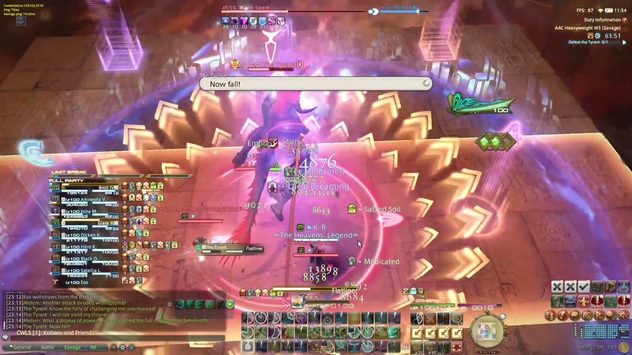 [FFXIV] M11S The Tyrant First Clear - SCH POV - AAC Heavyweight M3 (Savage)
