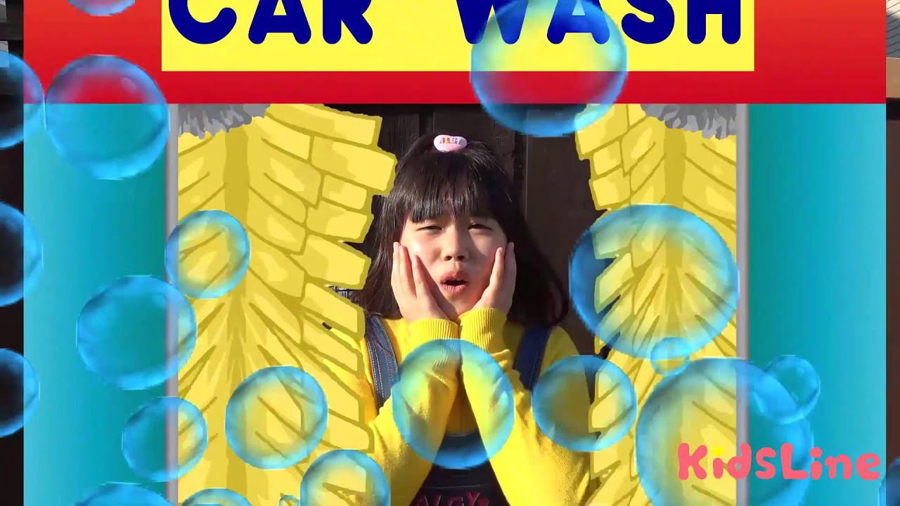 洗車機を止められない!!?  ガソリンスタンド屋さんで洗車をしたよ！