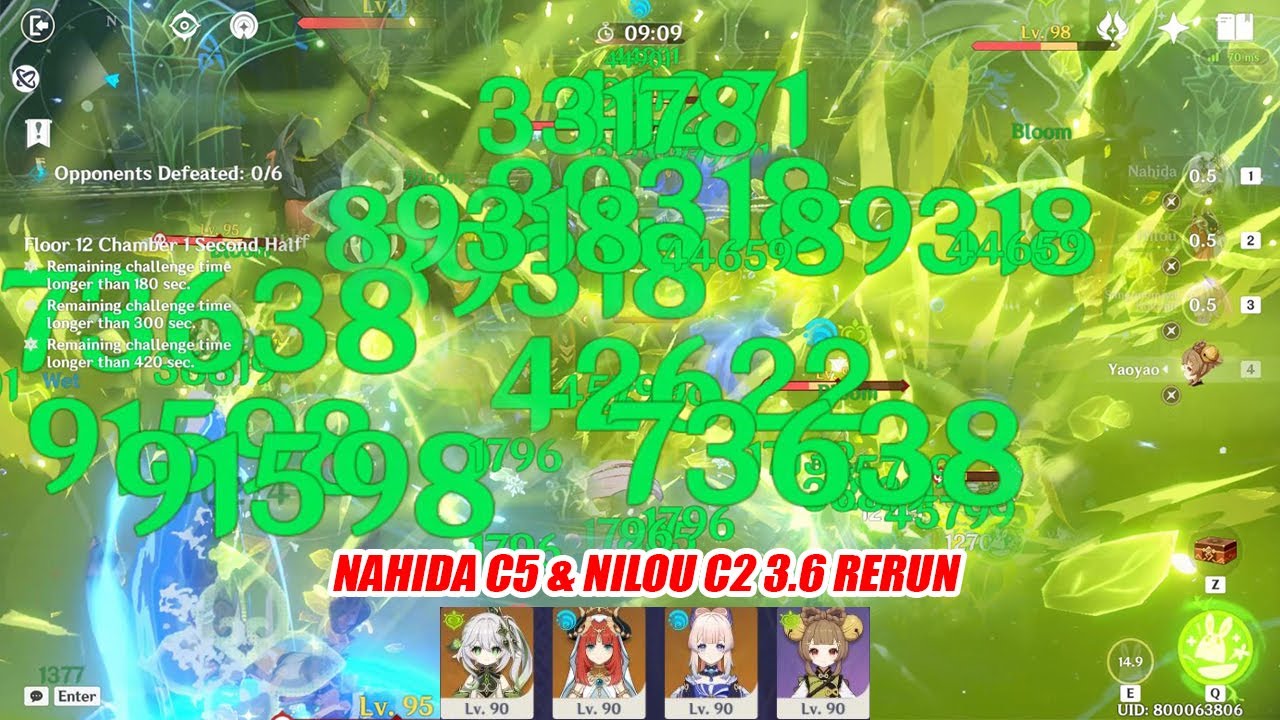 Nahida C5 & Nilou C2 3.6 Rerun Destroy 3.5 Floor 12 - Max Power Bloom Team Showcase