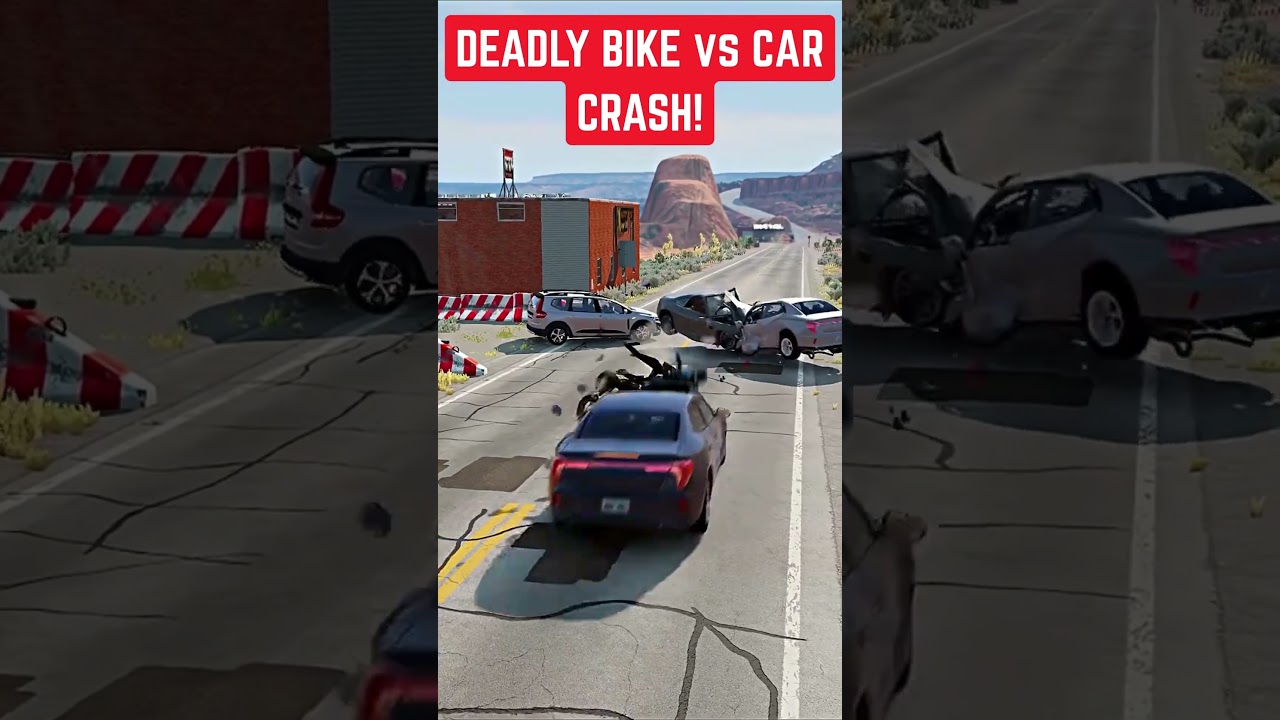 DEADLY BIKE vs CAR CRASH! 🚗💥🏍️ iMetal's BeamNG.drive Physics Test