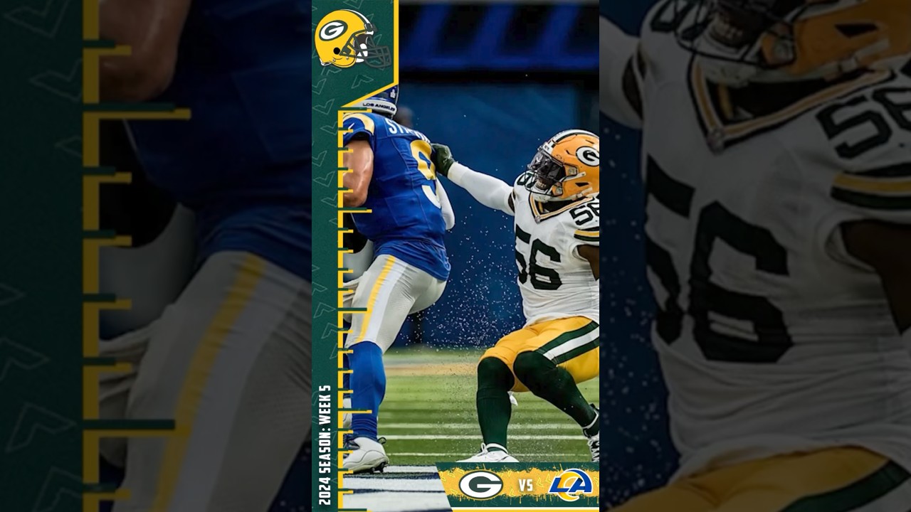 Edgerrin Cooper Gets His First NFL Career Sack | Packers vs. Rams